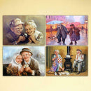 4 Pack Elderly Couples DIY 5D Diamond Painting Full Drill Cross Stitch Decor