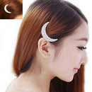 Womens Beauty Crystal Moon Hair Clip Jewelry Rhinestone Headwear Hairpin Gift