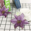 10pcs Glitter Flower Christmas Ornament Xmas Tree Pendant Decor (Purple)