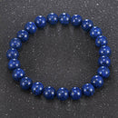 Natural Lapis Lazuli Bracelet Crystal Healing Stretch Bead Bangle Chain Jewelry