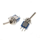 10x AC 250V/1.5A 125V/3A SPDT 3-Pin On/On 2 Position BlueMini Toggle Switch