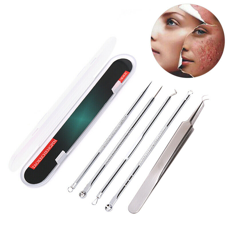 5pc Blackhead Pimple Spot Comedone Acne Needle Extractor Remover Popper Tool .AU