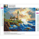 full drill diamond embroidery seaside lighthouse diamond painting Cross Stitc â„–[