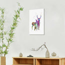 Unframed Modern Art Canvas Oil Painting Nordic Elk Family Print Wall Decor L