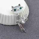 Fancy Opal Rhinestone Crystal Little Cat Brooch Pin Animal Cute Sexy Jewelry  ME