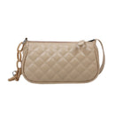 Fashion Lattice Pattern Women Handbag Chain Shoulder Underarm Bag (Khaki)