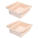 2pcs Slide Kitchen Fridge Freezer Space Saver Organizer Storage Rack (Pink)