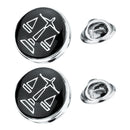 2pcs Black Scale Of Justice Collar Lapel Badge