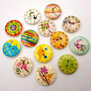 50pcs 20mm Wooden Sewing Buttons 2 Flat Holes Art Embellishments DIY Craft