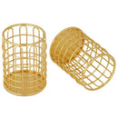 Golden Wrought Iron Pen Holder Office Student Pen Holder Simple Round Stora