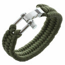 Parachute cord Survival Bracelet with metal clips army green color New Desi