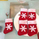 5pcs spoon and fork covers Christmas tableware Xmas Ornaments snowflake soc T6Y5
