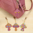4pcs/set DIY Special-shaped Diamond Painting Mushroom Keychain Key Rings