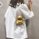 Metal Ring Handle Women Handbag Mini Cute Tote Bag Chain Rivet Shoulder Bag Q6G2