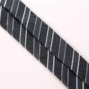 New Classic Striped Black White JACQUARD WOVEN Silk Men's Tie Necktie
