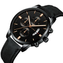 Cuena Men'S Leather Alloy Sports Watch Men'S Business Watch Men'S Quartz Cl Q7F1