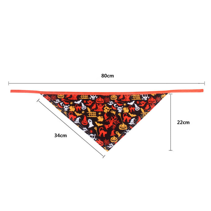 Pet Triangle Saliva Scarf Adjustable Dogs Collar Towel Halloween Bibs (A) A