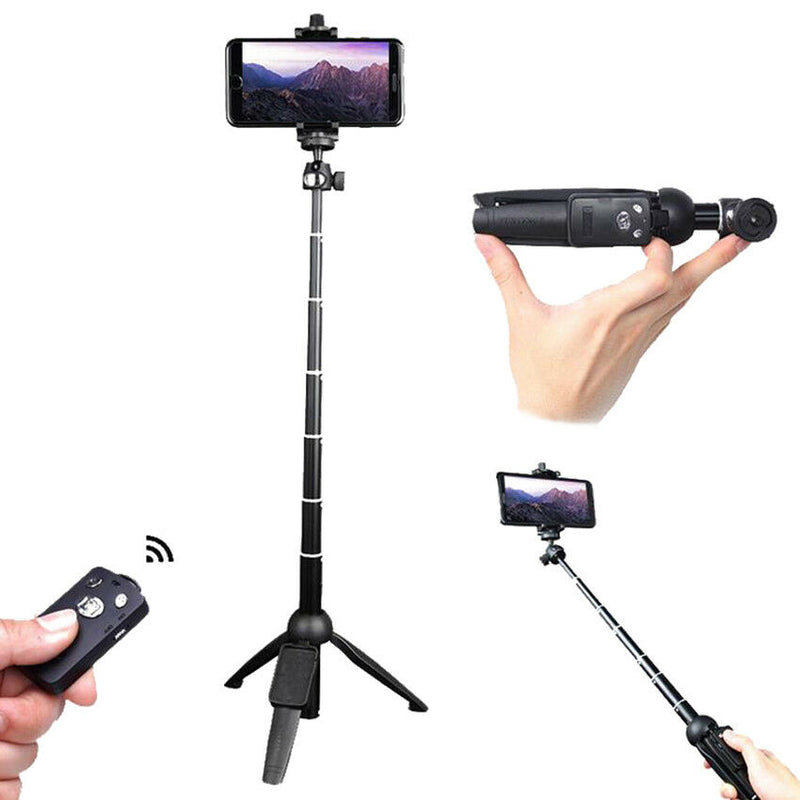 Extendable Selfie Stick Tripod Set with Bluetooth Remote Control Monopod