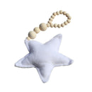 Wooden Beaded White Star Hanging Ornament for Home Wedding DIY Decor