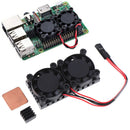 Heat Sink Double Cooling Fan Radiator Kits for Raspberry Pi 2B/3B/3B+LDUK.UKR3C
