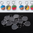 10pcs Acrylic Blank Round Clear Photo Keychain Picture Frame Gifts DIY Key Ring