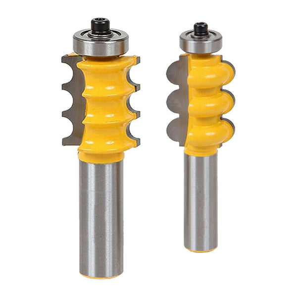 2pcs Triple Bead & Flute Furniture Molding Router Bit Set - 1/2