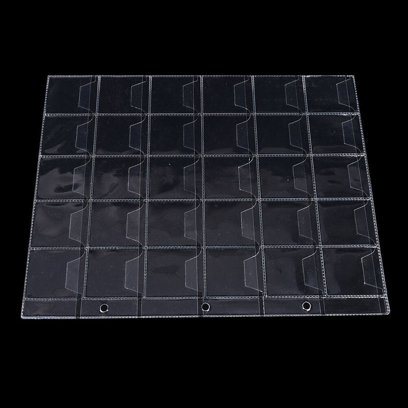 1 Page 30 Pockets Plastic Coin Holders Storage Collection Money Album Case Gw