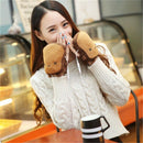 1 Pair Usb Powered Heated Gloves Cute Electric Winter Hands Warmer For Skii