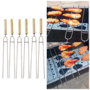 6 Pcs Barbecue Tools Stainless Steel Grill U Shape Fork Outdoor Cooking Meat Set
