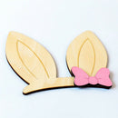 Wooden Wall Stickers Decor Ornaments Bunny Rabbit Ear Children Birthday Gif E2X9