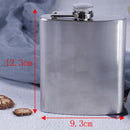 Stainless steel hip liquor whiskey alcohol flask cap 7 oz pocket wine bottle F