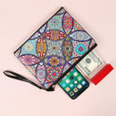 DIY Mandala Special Shaped Diamond Painting Wristlet Wallet Zipper Clutch