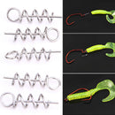 100x Soft Lure Baits Hook Pin Spring Lock Fishing Screw Stainless Stee Worm E9D1