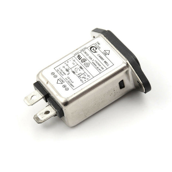 1PCS EMI RFI Filter AC 250V 10A CW1D-10A-T Suppressor Power Line Noise Filter Gw