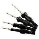 4 pcs HSS Power Groove Countersink Hex Shank Tapered Drill Bits Set