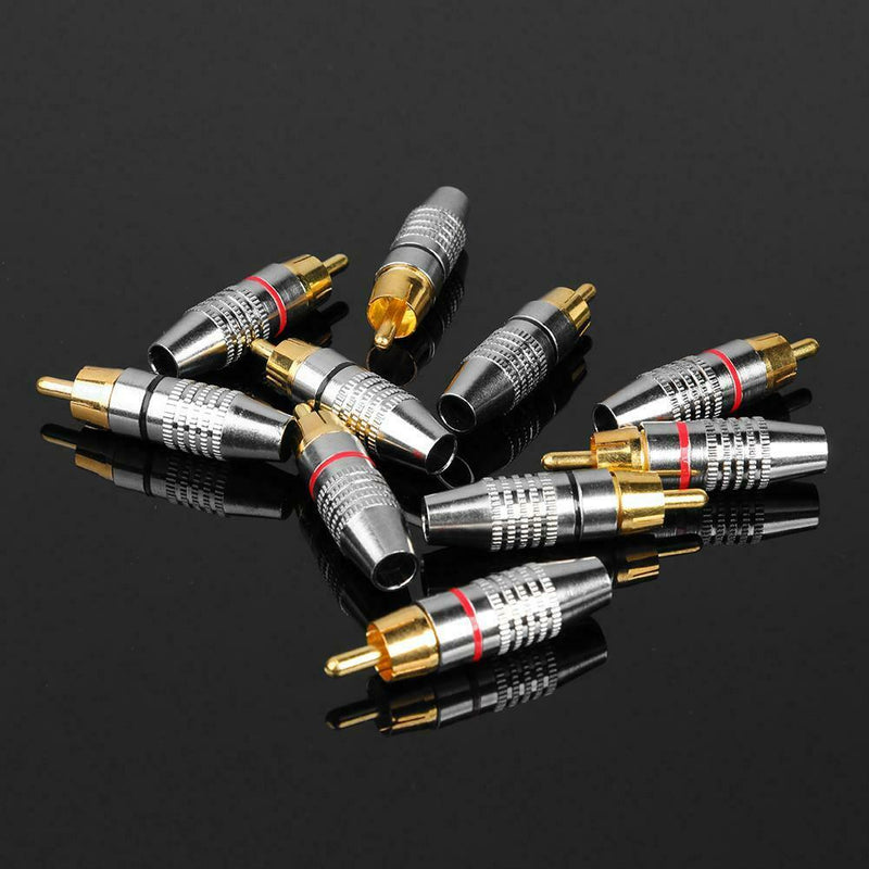 10pcs RCA Soldering Connector Audio Video Plug DIY RCA Speaker Adapter Plug