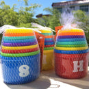 9PCS Early Education Baby Figures Toys Folding Stack Educational Cup Tower Z0U3