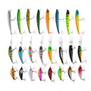 24pcs/Set 3 Different Style Minnow Fishing Lures Hook Baits Crankbait Bass