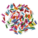 Mini Wooden Pegs - Multi Coloured 100pk