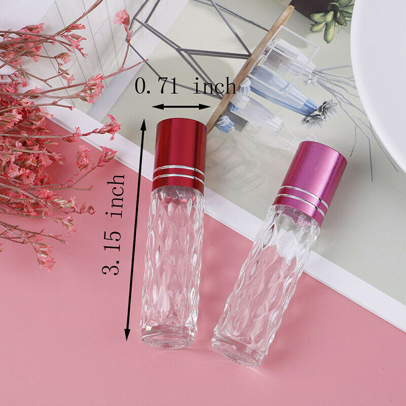 10 ML Clear Glass Roll On Bottles Empty Essential Oil Perfume Lip Balms Bot Ew