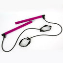 Portable Pilates Bar Stick with Resistance Band for Gym Fitness (Rose Red)