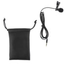 Wired 3.5mm Lavalier Clip On Microphone Condenser Mic with Carry Bag for Audio