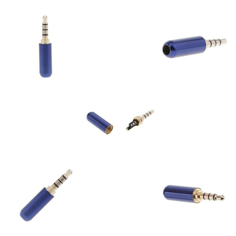 5Pcs Male to Jack 3.5mm 1/8" Mini Audio Plug Male Stereo Adaptor DIY Soldering