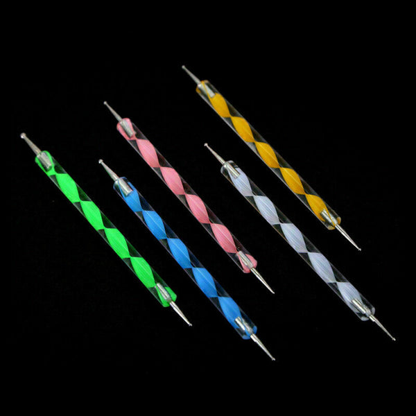 2Way Pen Nail Art Marbleizing Dotting Painting Dot X7T8 Manicure X0Q2. Tool M1S3