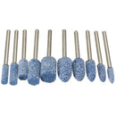 10pc Blue Abrasive Mounted Stone Rotary Tool Grinding Wheel 1/8 Shank