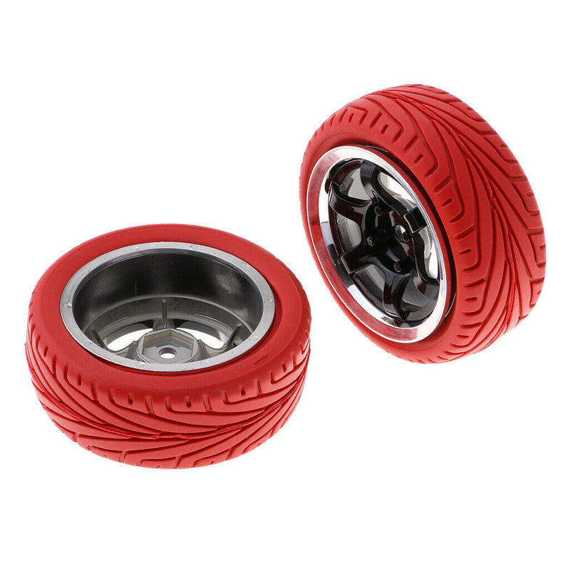 1:10 On Road Racing RC Car Rubber Wheels Tyres Rims HSP HPI 94122/94123 Red