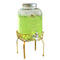 Glass Jar Drink Dispenser Metal Stand Basket Party Tea Wines Holder Golden M