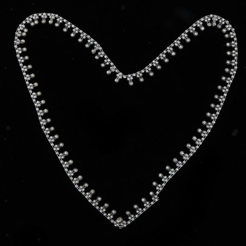 1 Yard White Diamante Trim Crystal Rhinestone Applique Chain Sew On Trimming