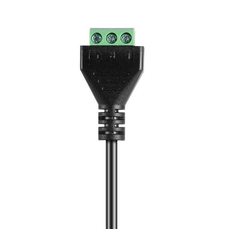 3.5mm 3 Pole Stereo Male to AV Screw Video Shield 30cm Balun Terminal Cable