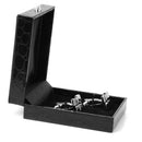 Black PU Leather Tie Clip Cufflinks Storage Gift Box Case Display Showcase